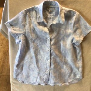 Tommy Bahama Light Blue Casual Shirt 100% Linen